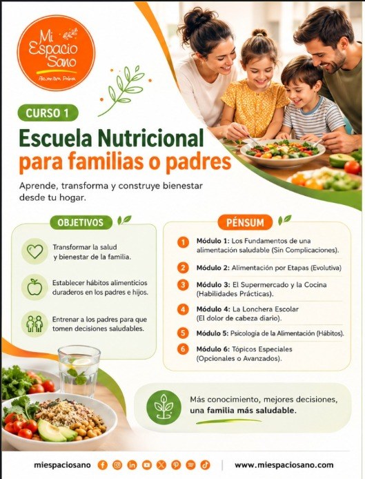 Afiche: Escuela nutricional para familias o padres