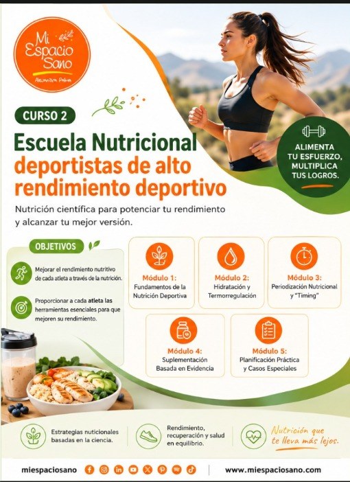 Afiche: Escuela nutricional deportistas de alto rendimiento